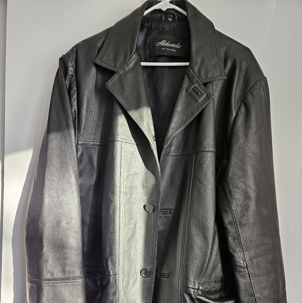 Black leather jacket